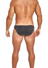 Load image into Gallery viewer, Studmuffin NYC Spike Speedo - Black on Black