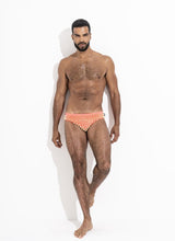 Load image into Gallery viewer, Studmuffin NYC x Hercules New York Spike Speedo - Silver/Gold on Hyper Pink

