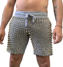 Load image into Gallery viewer, Studmuffin NYC FULLY LOADED Spike Sweat Shorts 2- Above Knee - More Colors
