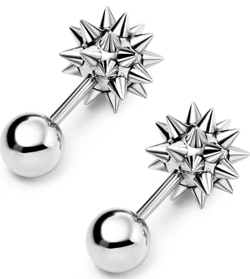 Ear Stud Spiky Rubber Ball Earrings Spikeball Earrings Spiky