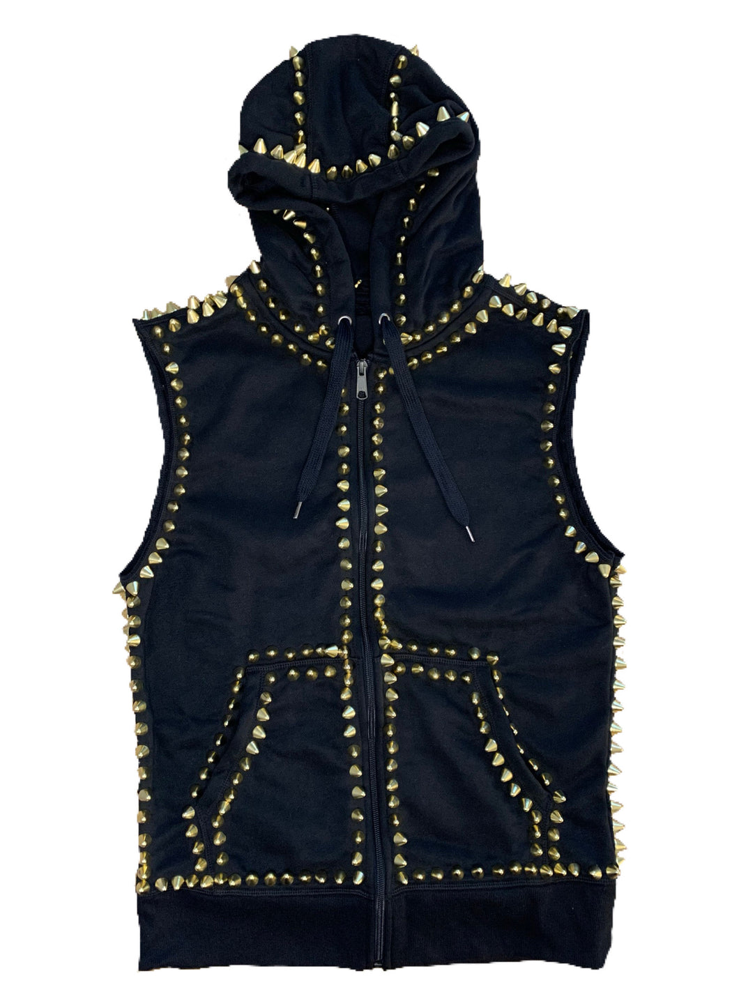 Studmuffin NYC Spike Hoodie 2.0 Zip Up, Sleeveless - More Colors