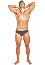 Load image into Gallery viewer, Studmuffin NYC x Hercules New York Spike Speedo - Black on Black Outline
