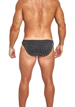 Load image into Gallery viewer, Studmuffin NYC x Hercules New York Spike Speedo -Black on Black
